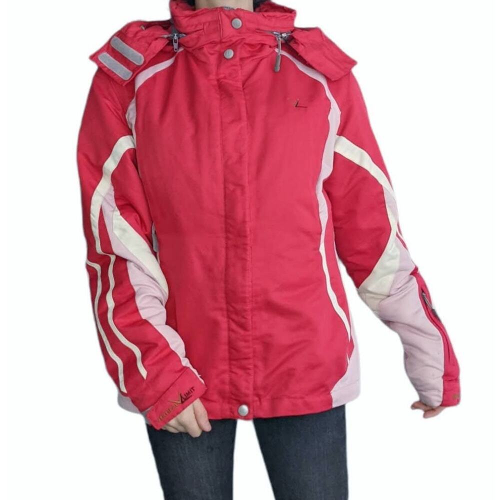 Vertical Limit Pink Ski Puffer Hooded Jacket S